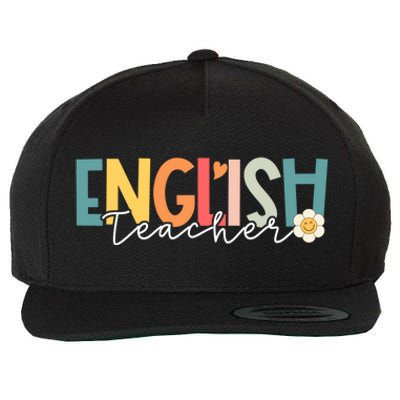 English Teacher Groovy Appreciation Day Back To School Meaningful Gift Wool Snapback Cap