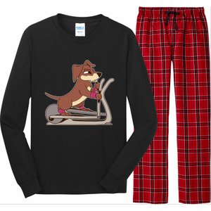 Elliptical Trainer Gym Dog Lover Cool Gift Long Sleeve Pajama Set