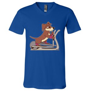 Elliptical Trainer Gym Dog Lover Cool Gift V-Neck T-Shirt