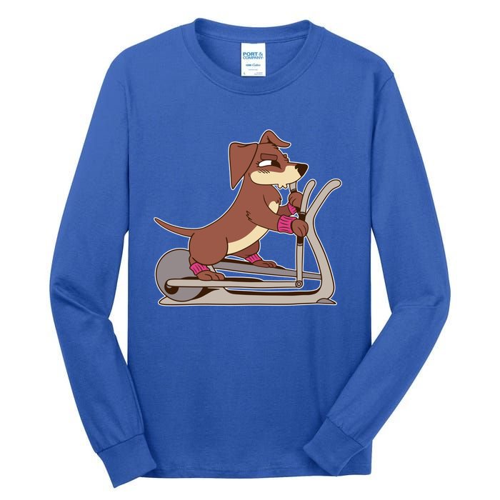 Elliptical Trainer Gym Dog Lover Cool Gift Tall Long Sleeve T-Shirt