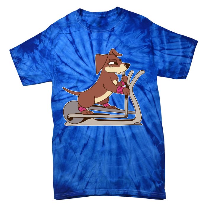 Elliptical Trainer Gym Dog Lover Cool Gift Tie-Dye T-Shirt