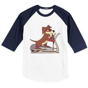 Elliptical Trainer Gym Dog Lover Cool Gift Baseball Sleeve Shirt