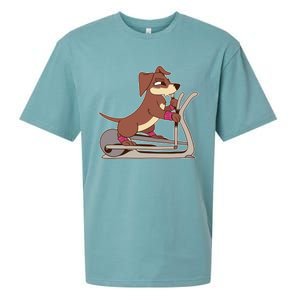 Elliptical Trainer Gym Dog Lover Cool Gift Sueded Cloud Jersey T-Shirt