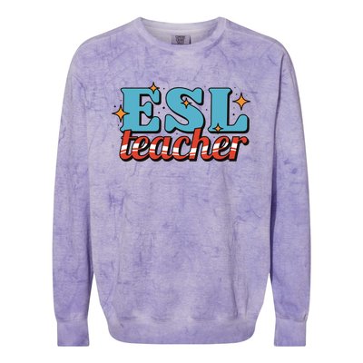 ESL Teacher Gift Colorblast Crewneck Sweatshirt