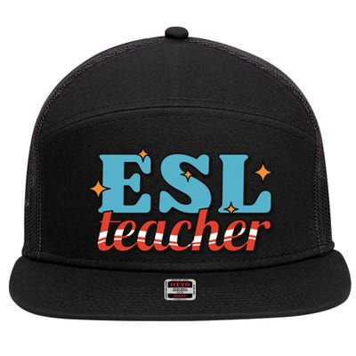 ESL Teacher Gift 7 Panel Mesh Trucker Snapback Hat