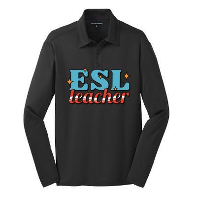 ESL Teacher Gift Silk Touch Performance Long Sleeve Polo