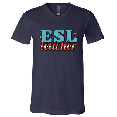 ESL Teacher Gift V-Neck T-Shirt