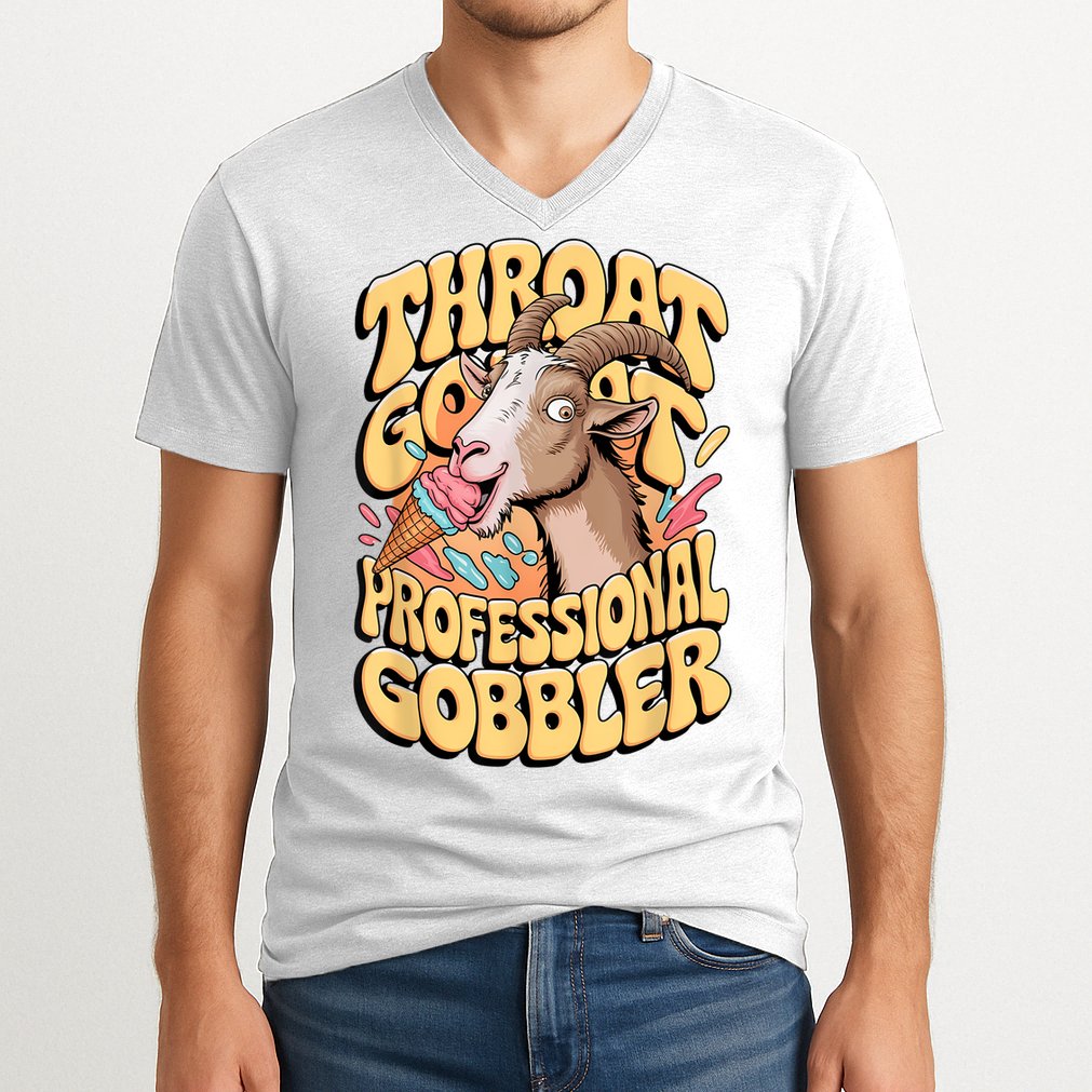 Embarrassing Throat Goat Inappropriate Adult Humor V-Neck T-Shirt