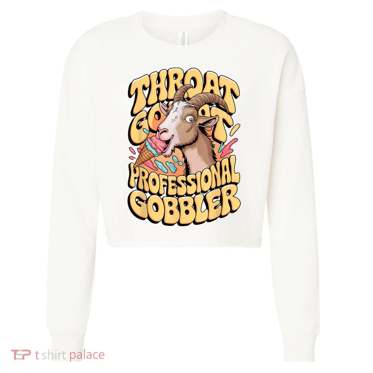Embarrassing Throat Goat Inappropriate Adult Humor Cropped Pullover Crew