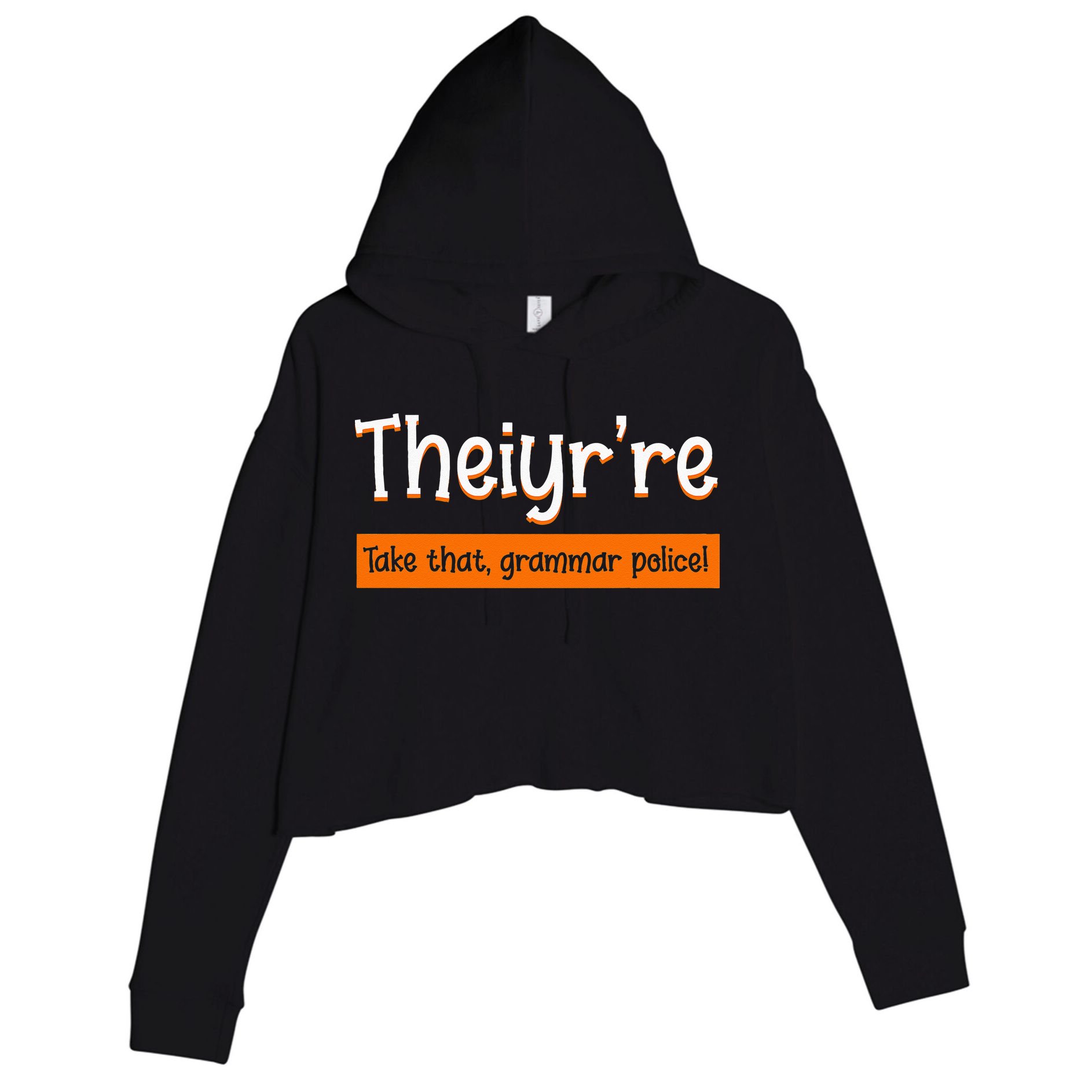 English Teacher Grammar Police Instructor Grammarian Crop Fleece Hoodie