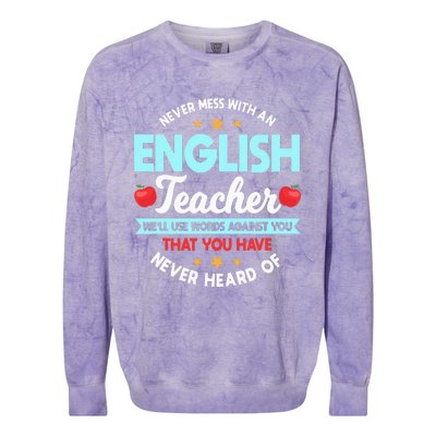 English Teacher Grammarians Professors Grammar Police Colorblast Crewneck Sweatshirt