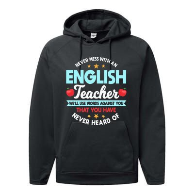 English Teacher Grammarians Professors Grammar Police Performance Fleece Hoodie