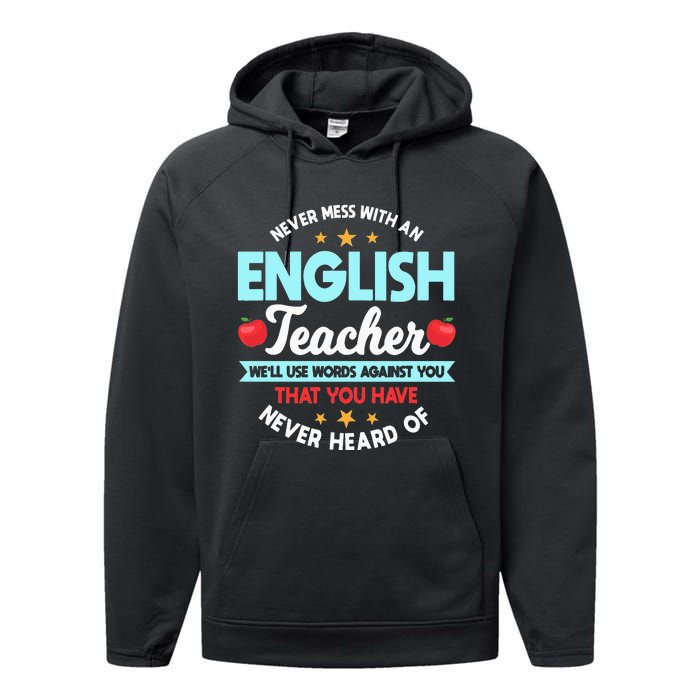 English Teacher Grammarians Professors Grammar Police Performance Fleece Hoodie