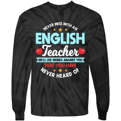 English Teacher Grammarians Professors Grammar Police Tie-Dye Long Sleeve Shirt