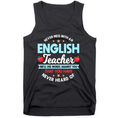 English Teacher Grammarians Professors Grammar Police Tank Top