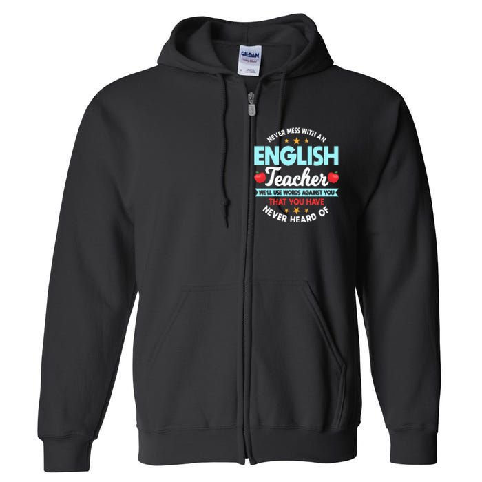 English Teacher Grammarians Professors Grammar Police Full Zip Hoodie