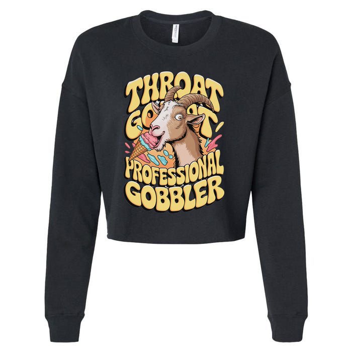 Embarrassing Throat Goat Inappropriate Cropped Pullover Crew