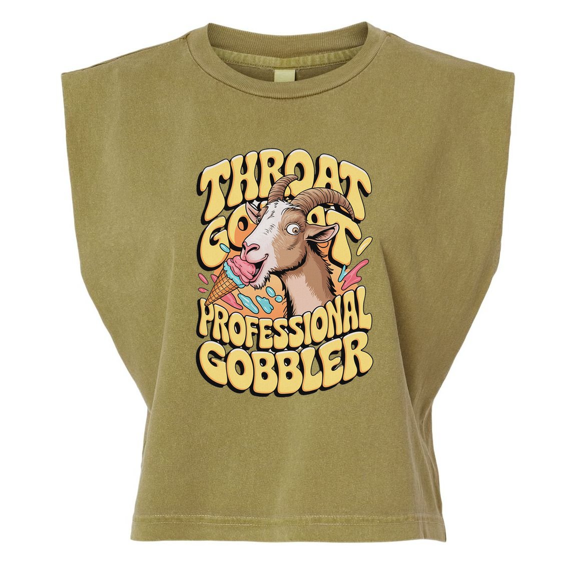 Embarrassing Throat Goat Inappropriate Garment-Dyed Women's Muscle Tee