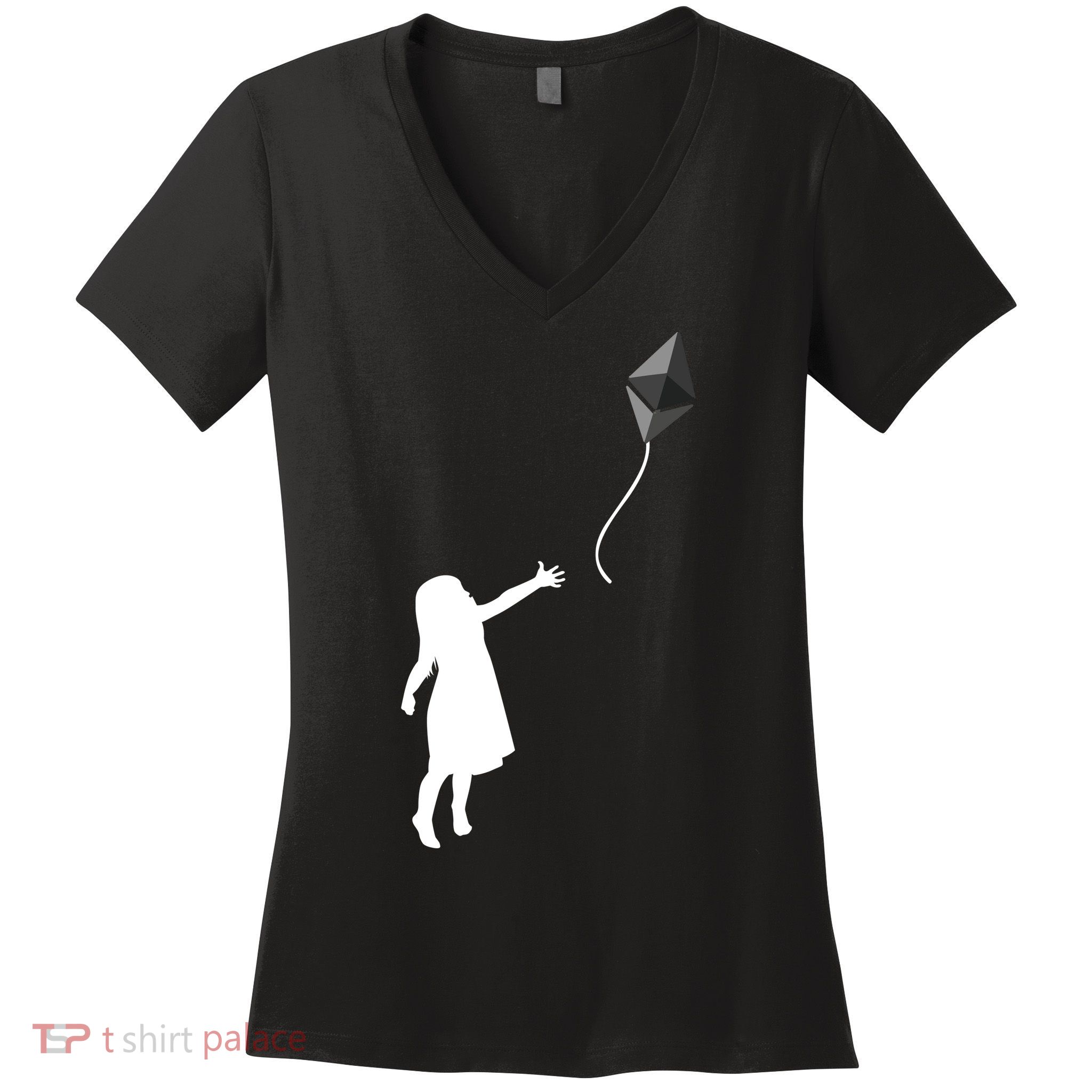 ETH Balloon Ethereum Crypto Women's V-Neck T-Shirt