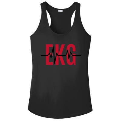 Ekg Technician Heartbeat Nurse Heart Funny Cardiology Cute Gift Ladies PosiCharge Competitor Racerback Tank