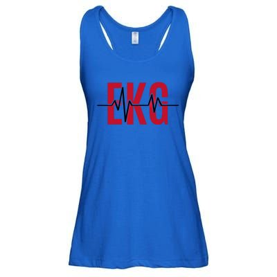 Ekg Technician Heartbeat Nurse Heart Funny Cardiology Cute Gift Ladies Essential Flowy Tank