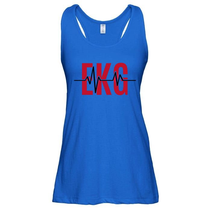 Ekg Technician Heartbeat Nurse Heart Funny Cardiology Cute Gift Ladies Essential Flowy Tank