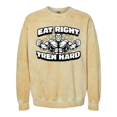 Eat-Right Tren Hard - Anabolic Steroid Gym Bodybuilding Colorblast Crewneck Sweatshirt