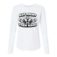 Eat-Right Tren Hard - Anabolic Steroid Gym Bodybuilding Womens Cotton Relaxed Long Sleeve T-Shirt