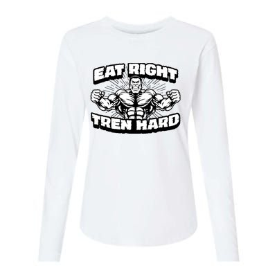 Eat-Right Tren Hard - Anabolic Steroid Gym Bodybuilding Womens Cotton Relaxed Long Sleeve T-Shirt