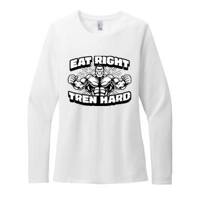 Eat-Right Tren Hard - Anabolic Steroid Gym Bodybuilding Womens CVC Long Sleeve Shirt