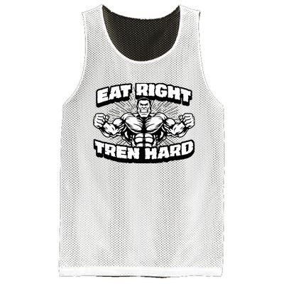 Eat-Right Tren Hard - Anabolic Steroid Gym Bodybuilding Mesh Reversible Basketball Jersey Tank