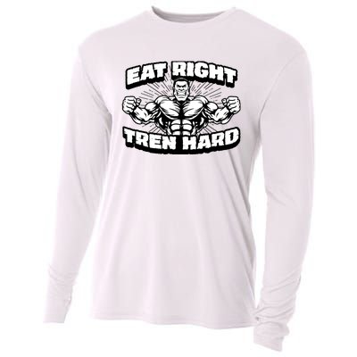 Eat-Right Tren Hard - Anabolic Steroid Gym Bodybuilding Cooling Performance Long Sleeve Crew