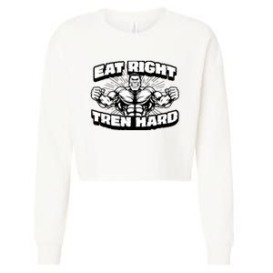 Eat-Right Tren Hard - Anabolic Steroid Gym Bodybuilding Cropped Pullover Crew