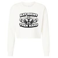 Eat-Right Tren Hard - Anabolic Steroid Gym Bodybuilding Cropped Pullover Crew