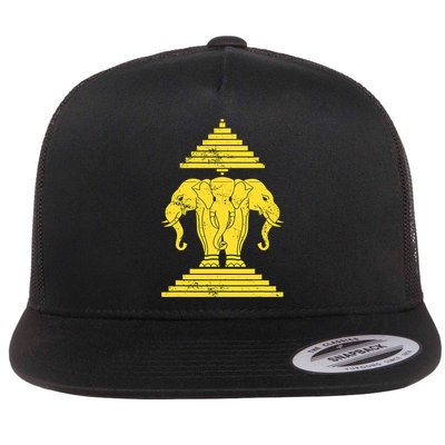 Erawan Three Headed Elephant Kingdom Of Laos Flatbill Hat