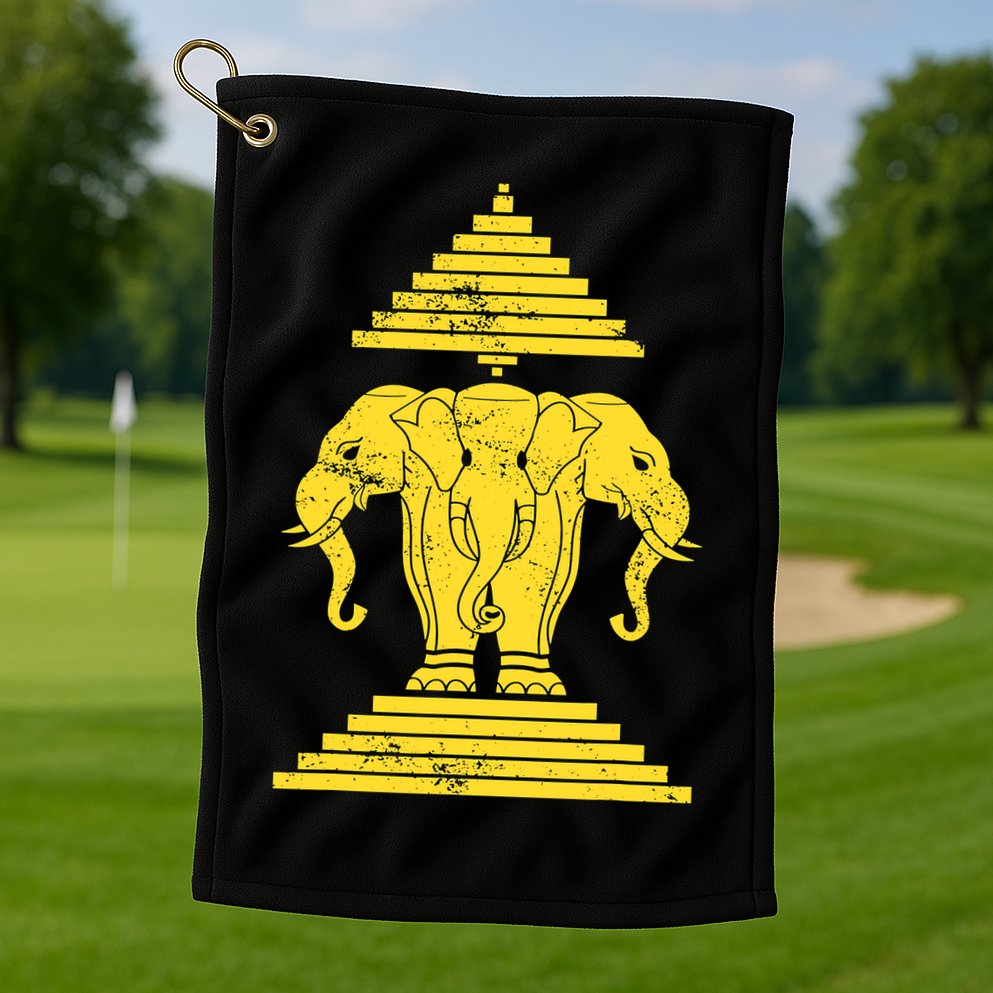Erawan Three Headed Elephant Kingdom Of Laos Golf Towel
