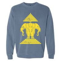 Erawan Three Headed Elephant Kingdom Of Laos Garment-Dyed Sweatshirt