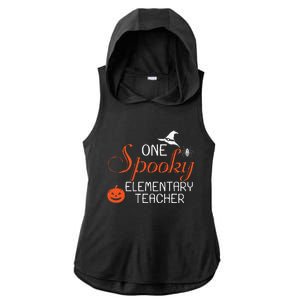 Elementary Teacher Halloween Funny Spooky Gift Ladies PosiCharge Tri-Blend Wicking Draft Hoodie Tank