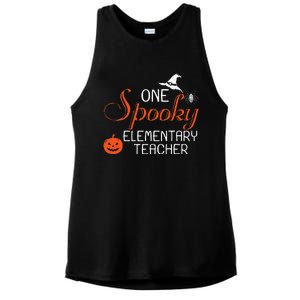 Elementary Teacher Halloween Funny Spooky Gift Ladies PosiCharge Tri-Blend Wicking Tank