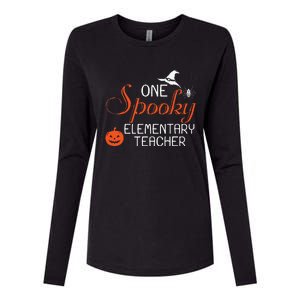 Elementary Teacher Halloween Funny Spooky Gift Womens Cotton Relaxed Long Sleeve T-Shirt