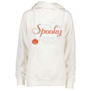 Elementary Teacher Halloween Funny Spooky Gift Womens Funnel Neck Pullover Hood