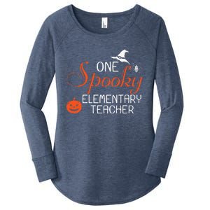 Elementary Teacher Halloween Funny Spooky Gift Women's Perfect Tri Tunic Long Sleeve Shirt