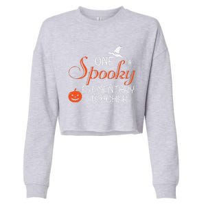 Elementary Teacher Halloween Funny Spooky Gift Cropped Pullover Crew