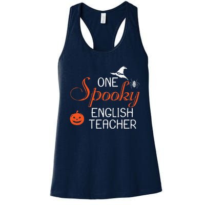 English Teacher Halloween Funny Spooky Gift Women's Racerback Tank