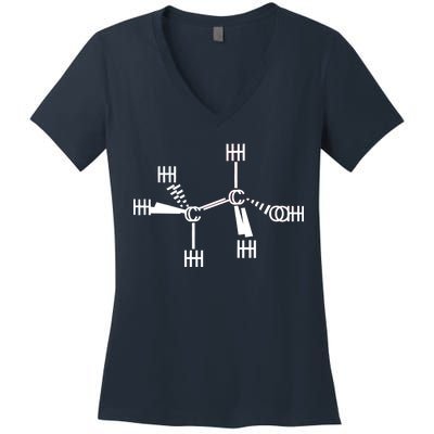 Ethanol Molecole As Seen Drunk Women's V-Neck T-Shirt