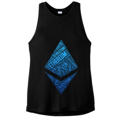 Ethereum Block Chain Revolution Crypto World Cloud Ladies PosiCharge Tri-Blend Wicking Tank