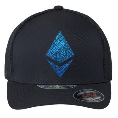 Ethereum Block Chain Revolution Crypto World Cloud Flexfit Unipanel Trucker Cap