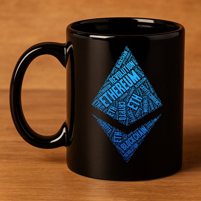 Ethereum Block Chain Revolution Crypto World Cloud 11oz C Handle Ceramic Mug