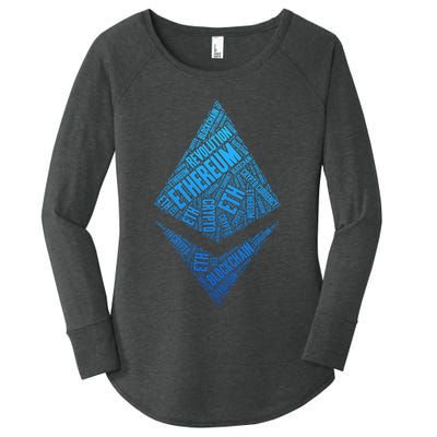 Ethereum Block Chain Revolution Crypto World Cloud Women's Perfect Tri Tunic Long Sleeve Shirt