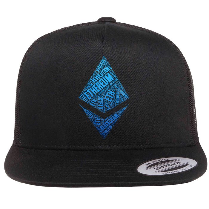 Ethereum Block Chain Revolution Crypto World Cloud Flatbill Hat